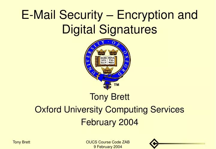 e mail security encryption and digital signatures