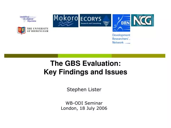 the gbs evaluation key findings and issues