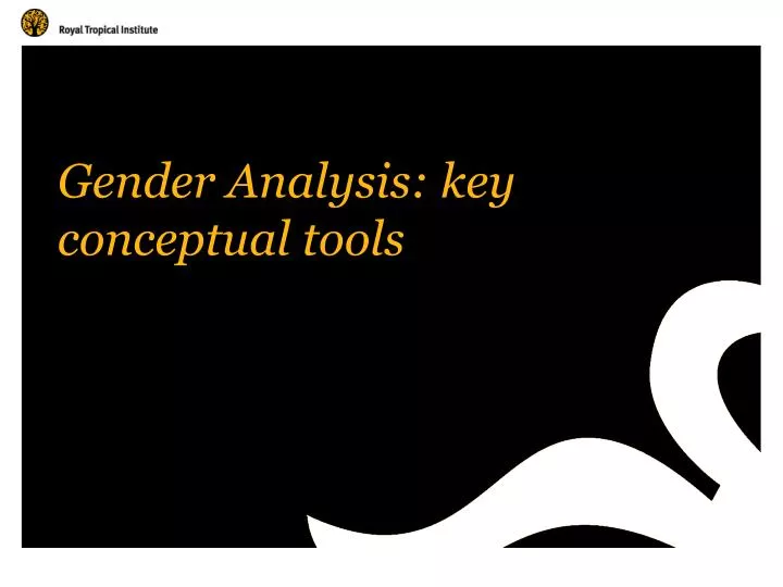 gender analysis key conceptual tools