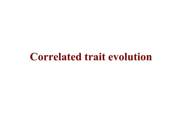 correlated trait evolution
