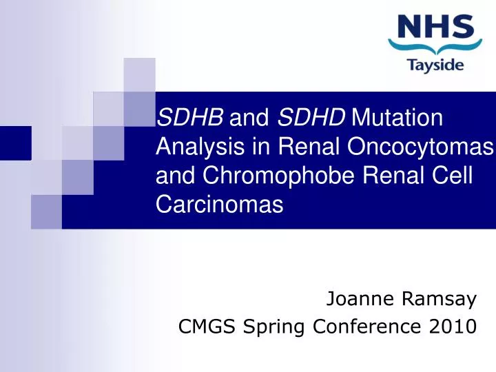 sdhb and sdhd mutation analysis in renal oncocytomas and chromophobe renal cell carcinomas