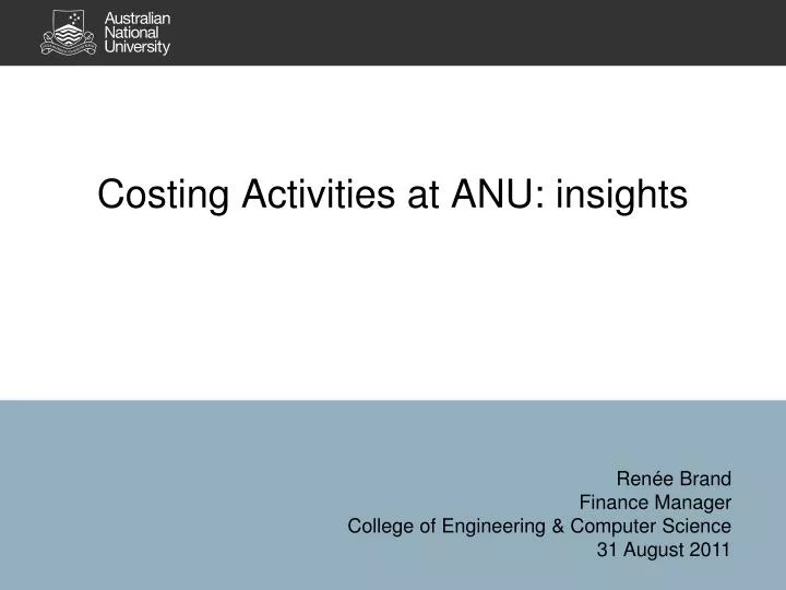 costing activities at anu insights