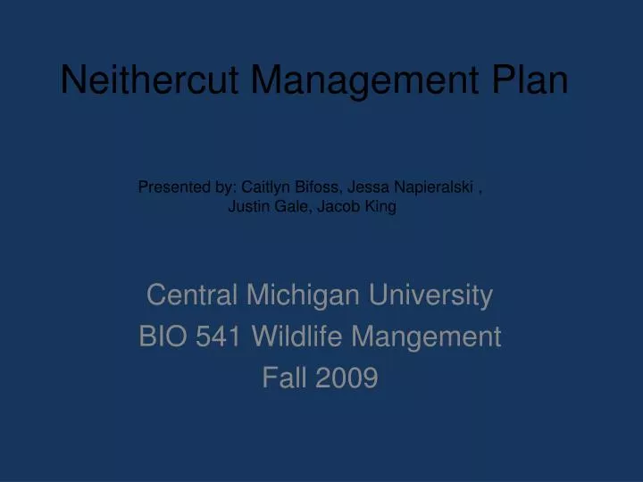 neithercut management plan