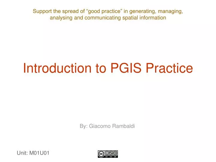 introduction to pgis practice