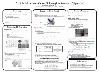 Possible Link between Cancer Multidrug Resistance and Epigenetics