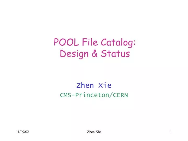 pool file catalog design status