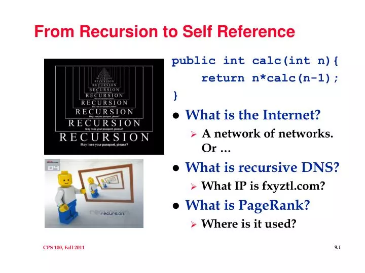 from recursion to self reference