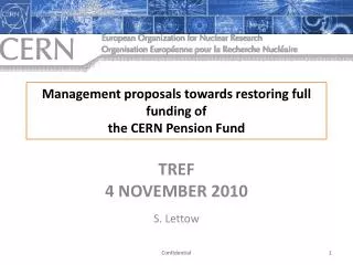 management proposals towards restoring full funding of the cern pension fund