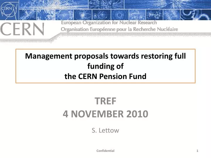 management proposals towards restoring full funding of the cern pension fund