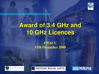 Award of 3.4 GHz and 10 GHz Licences
