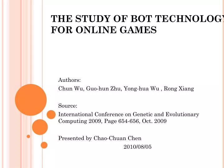 the study of bot technology for online games