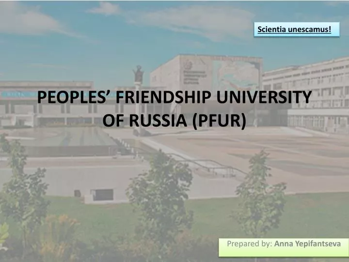 peoples friendship university of russia pfur