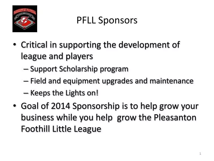 pfll sponsors