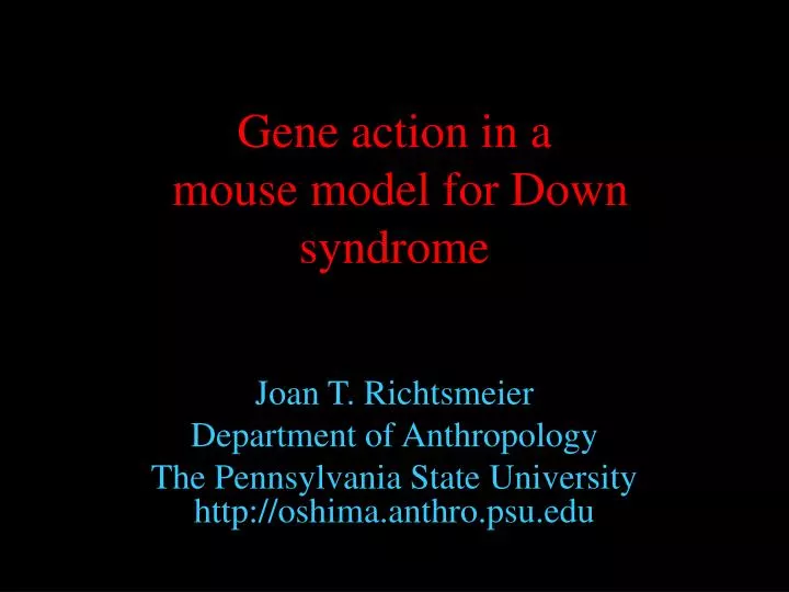 gene action in a mouse model for down syndrome