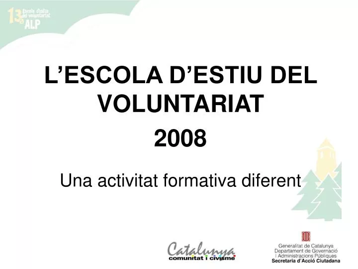 l escola d estiu del voluntariat 2008 una activitat formativa diferent