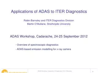 Applications of ADAS to ITER Diagnostics