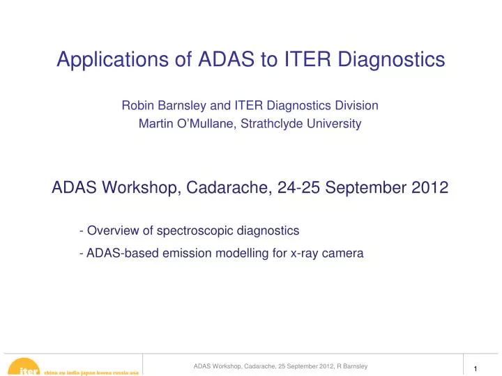 applications of adas to iter diagnostics