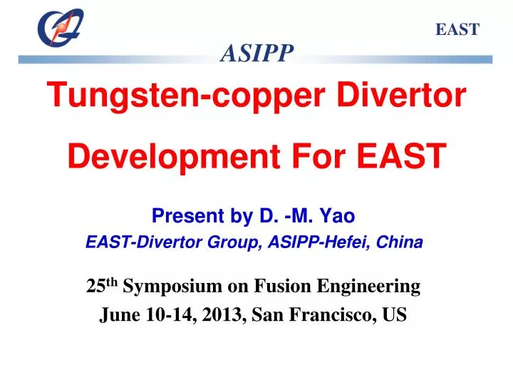 tungsten copper divertor development for east