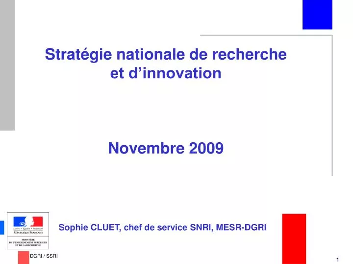 strat gie nationale de recherche et d innovation novembre 2009