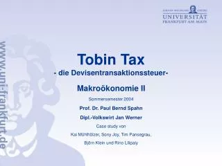 tobin tax die devisentransaktionssteuer