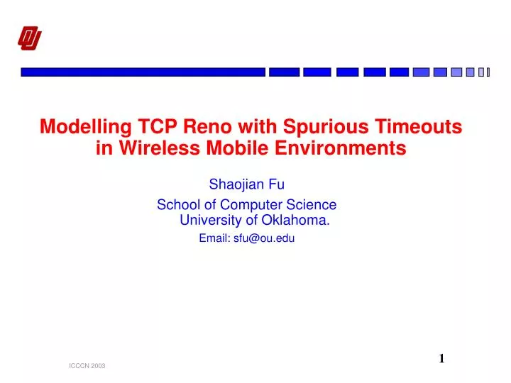 modelling tcp reno with spurious timeouts in wireless mobile environments