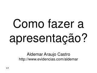 como fazer a apresenta o