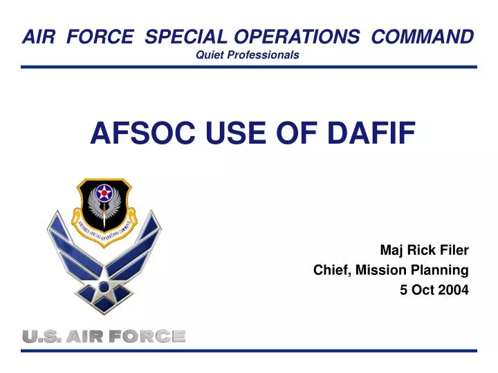 afsoc use of dafif