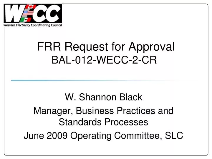 frr request for approval bal 012 wecc 2 cr