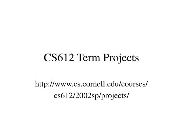 cs612 term projects