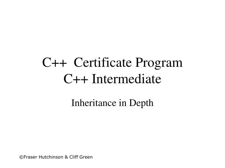 c certificate program c intermediate