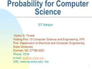 Probability for Computer Science