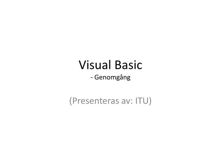 visual basic genomg ng