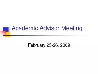 Academic Advisor Meeting