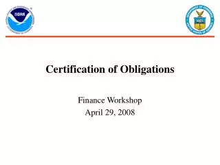 Certification of Obligations