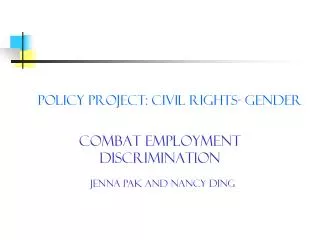 Policy Project: Civil Rights- Gender