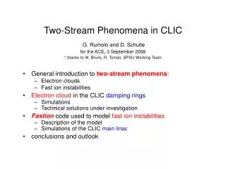 General introduction to two-stream phenomena : Electron clouds Fast ion instabilities