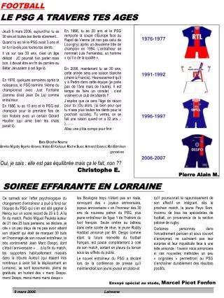 le psg a travers tes ages
