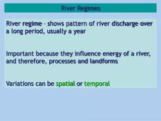 River Regimes