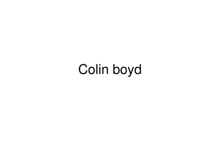 colin boyd