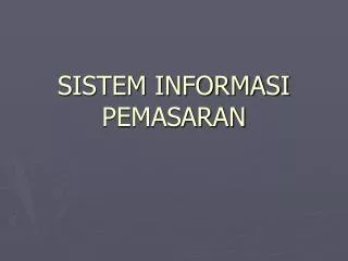 sistem informasi pemasaran