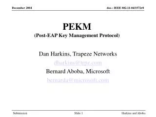 PEKM (Post-EAP Key Management Protocol)