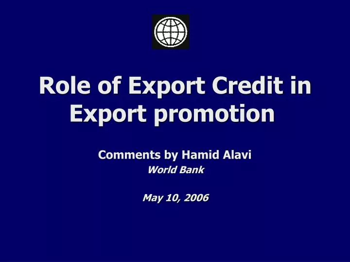 role of export credit in export promotion