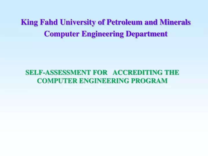 self assessment for accrediting the computer engineering program