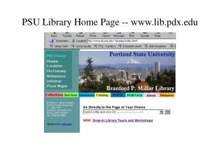 PSU Library Home Page -- lib.pdx