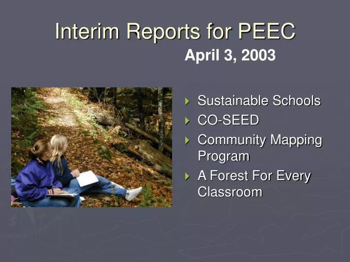 interim reports for peec