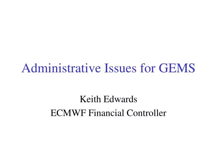 administrative issues for gems