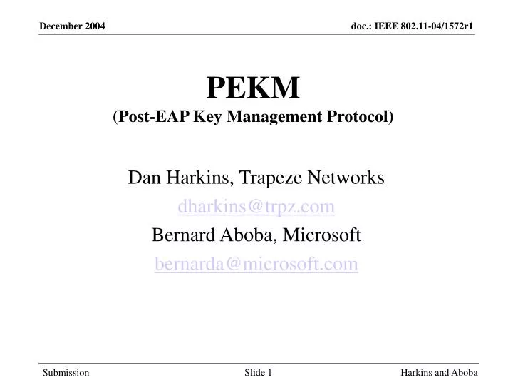 pekm post eap key management protocol