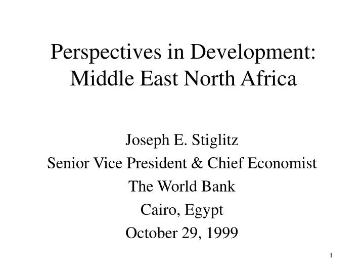 perspectives in development middle east north africa