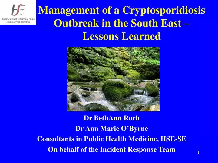 management of a cryptosporidiosis outbreak in the south east lessons learned