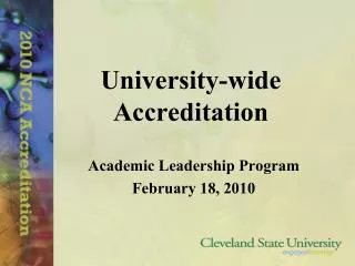 University-wide Accreditation